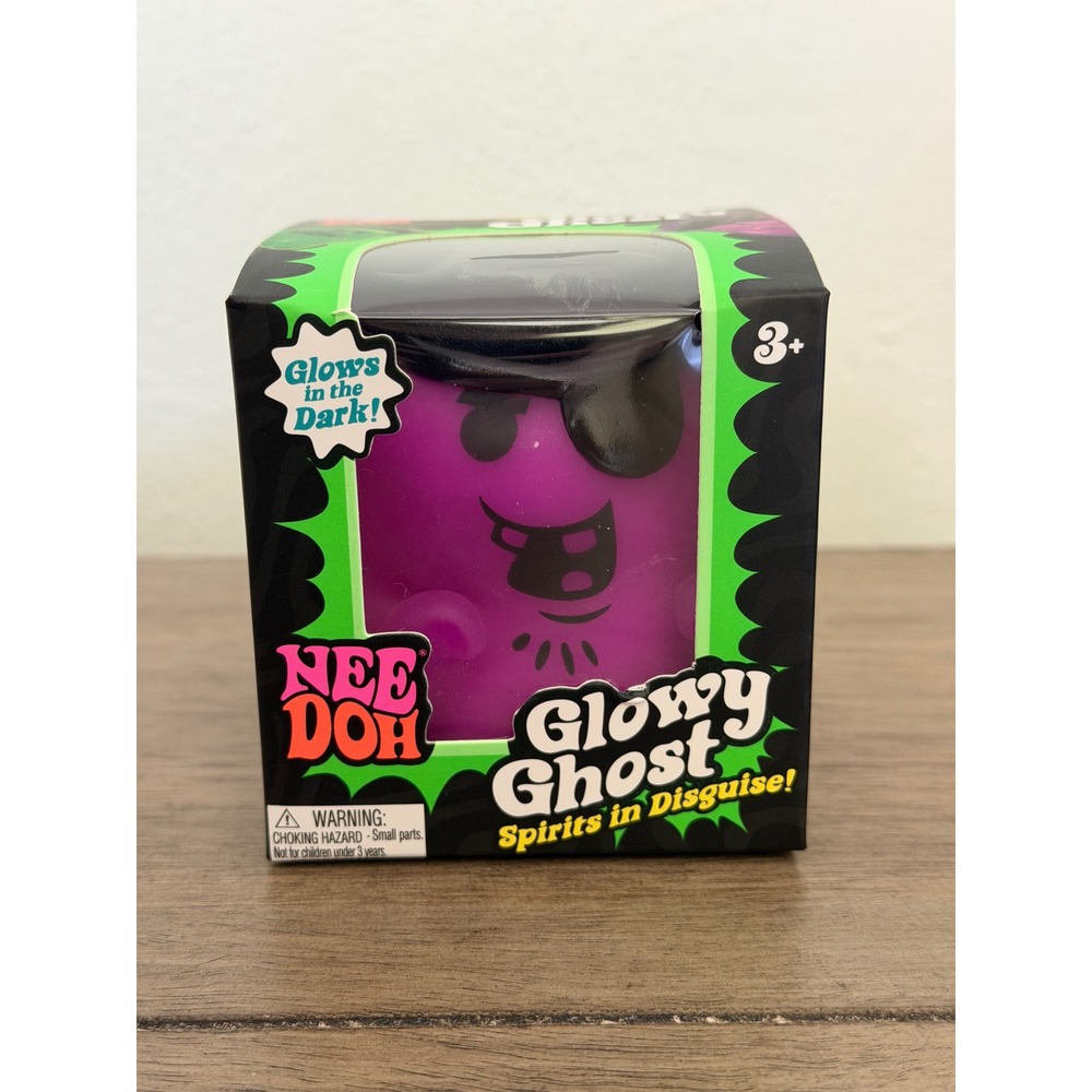 NeeDoh Glowy Ghost Purple Pirate Squishy Glow in the Dark Fidget Toy Schylling